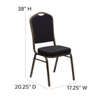 Flash Furniture – Chaise banquet empilable à dossier couronne, siège 2,5 po, doré avec tissu noir (FDC01GVS0806)-Coussin de siège épais de 2,5 pouces