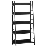 HOMCOM - Bibliothèque de rangement moderne avec étagères larges à 5 niveaux - noir-Panneau MDF solide et tuyau en fer dans un design élégant pour des années d'utilisation stable 