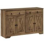 HOMCOM - Buffet 47,6 po L avec rangement - beige-Grand espace de rangement avec deux armoires et deux tiroirs pour contenir les fournitures quotidiennes 