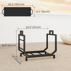Outsunny - Porte-bûches extérieur- support à bûches robuste avec sac de transport pour bûches-La structure métallique robuste supporte jusqu’à 110 lb, garantissant une durabilité à long terme 