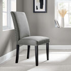 Modway - Parcel Restauration Tissu rembourré Fauteuil d’appoint - Gris clair-Touches de moulures de tête de clous
