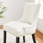Modway - Marquis Performance Velvet Chaises de salle à manger Ensemble de 2 - Blanc-Moulures cloutées à clous