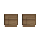 Manhattan Comfort - Ensemble de 2 tables de nuit modernes Horizon 21,7" - Érable-Table de nuit moderne pour chambre et salon lot de 2