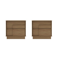 Manhattan Comfort - Ensemble de 2 tables de nuit modernes Horizon 21,7" - Érable-Table de nuit moderne pour chambre et salon lot de 2