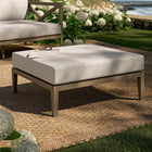 Modway - Northlake Terrasse extérieure Teck Ottoman, Caillou-Coussins résistants aux intempéries