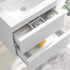 Modway - Render Support mural de 24" Vanette de salle de bain - Blanc blanc-MDF et panneau de particules