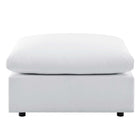 Modway - Commix Sunbrella Terrasse extérieure Ottoman in Blanc-Cadre en aluminium revêtu en poudre