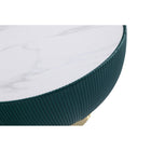 Manhattan Comfort - Ensemble de 2 tables : table basse Anderson moderne 71,5 cm et table d’appoint 40 cm - Vert-Caractéristiques Socle Rond Moderne Doré