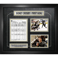 Sidney Crosby Pittsburgh Penguins First Goal Collage with Scoresheet - Impression encadree - 28" x 24"-Qualité supérieure - scoresheet framed