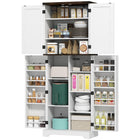 HOMCOM - Armoire de cuisine 64 po avec étagères réglables - blanc-Les étagères réglables permettent des solutions de rangement personnalisées 