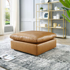 Modway - Commix Duvet Rempli Trop Rempli Cuir végane Ottoman - Tan-Cuir végane