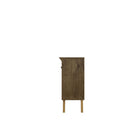 Manhattan Comfort - Buffet moderne mi-siècle Yonkers 160 cm (62,99 po) - Brun rustique-Base encadrée élégante à pieds évasés fabriquée en bois massif pour une durabilité accrue
