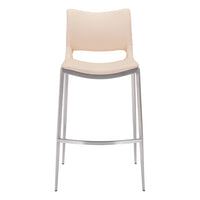 Zuo - Ace Tabouret de bar - Rose pâle/Argent - Ensemble de 2-Rembourrage moelleux et confortable