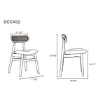 Manhattan Comfort - Lot de 2 chaises de salle à manger Colbert 44,5 cm style industriel chic, rembourrées, noir et gris-Cadre en frêne massif américain avec des textures de grain naturelles
