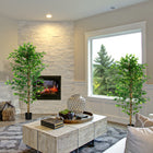 HOMCOM - Arbre s artificiels de ficus 6 pi pour décoration intérieure de la maison - vert - lot de 2-Entretien minimal requis 