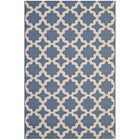 Modway - Cerelia Treillis marocains intérieurs et extérieurs Tapis de comédie 8 pi l x 10 pi L - Bleu et beige-Tapis à treillis marocain