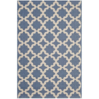Modway - Cerelia Treillis marocains intérieurs et extérieurs Tapis de comédie 8 pi l x 10 pi L - Bleu et beige-Tapis à treillis marocain