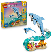 LEGO - Creator Les animaux marins : les magnifiques dauphins-L’ensemble LEGO Creator 3 en 1 offre aux enfants de 9 ans et plus 3 options de construction de figurines d’animaux