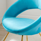Modway - Nouvelle Performance Velvet Chaise à manger Ensemble de 2 - Bleu doré-Épingles de pied non marquées