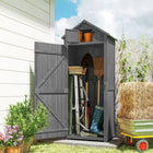 Outsunny - Abri de jardin - 76 cm x 53 cm x 180 cm - Gris-Le toit est recouvert d'asphalte pour une protection extérieure supplémentaire  
