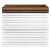 Modway - Render Support mural de 24" Armoire de toilette de salle de bain (lavabo non inclus) - Noyer blanc-Vanité moderne du milieu du siècle