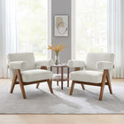 Modway - Lyra Tissu Boucle Fauteuil - Ivoire - Ensemble de 2-Cadre en contreplaqué, pieds en caoutchouc