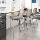 Zuo - Magnus Tabouret de comptoir - Brun/Silver - Ensemble de 2-Assemblage requis