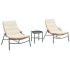 Manhattan Comfort - Ensemble de conversation moderne Sunset pour patio, 3 pièces - Crème - Lot de 3-Hauteur d’assise : 13,38 po