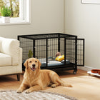 PawHut - Cage pour chien robuste pour grands et moyens chiens, roues verrouillables, plateau-Comprend un plateau coulissant pour un nettoyage facile 