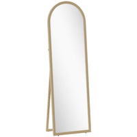 HOMCOM - Miroir corporel arqué - 21 po l x 64 po H - beige-Miroir pleine taille permettant de voir facilement l'ensemble de la tenue 