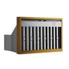 KUCHT KRH36SG 36 po Hotte murale - 900 CFM - Acier inoxydable avec accents dorés-Cette hotte élégante est fournie avec des filtres à chicane en acier inoxydable compatibles lave‑vaisselle