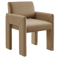 Modway - Daven Cuir végane Fauteuil à manger in Taupe-Fauteuil polyvalent pour salle à manger