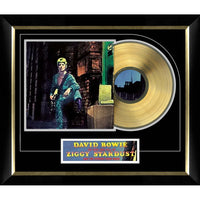 David Bowie Stardust Reg Music Cover with Gold Vinyl - Impression encadree - 28" x 24"-Qualité supérieure - music memorabilia