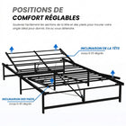 MotionGrey - Cadre de lit réglable Queen - Base de lit électrique avec télécommande filaire et réglage tête/pieds - Queen - Noir-Construit en acier au carbone robuste supportant jusqu’à 600 lb, assurant une stabilité durable et des performances fiables