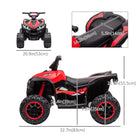 Aosom - VTT enfant 12 V à batterie avec musique, phares, vitesse élevée et basse - Rouge-Les phares ajoutent de la sécurité  