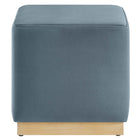 Modway - Tilden Velous de performance carré 17" Rembourré Ottoman - Cadet Blue Natural-Capacité de poids : 506 lbs.