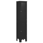 HOMCOM - Armoire de salle de bain haute avec étagères et portes - noir-Deux armoires avec étagères offrent un espace de rangement organisé et spacieux 