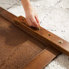Modway - Sirocco Rotin et bois Lit de plateforme complet, Noyer-Support de lattes de bois LVL