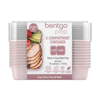 Bentgo - Boîte de conservation à 2 compartiment - Bleu ciel - Lot de 10-Plateaux repas à portions parfaites : Plus besoin de mesurer vos portions - le volume est déjà indiqué en relief sur le plateau