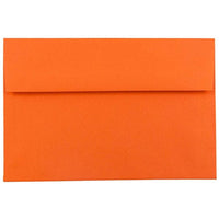 JAM Paper - Enveloppes d'invitation colorées A7 - 5 1/4 x 7 1/4 - orange recyclé - Paquet de 100-Caractéristiques de l'enveloppe : Fermeture à rabat droit en gomme, finition papier lisse de haute qualité, 30 % recyclé