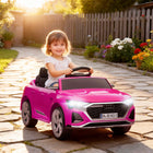 Qaba - Voiture RC électrique Audi Q8 sous licence 12V pour enfants - rose-Équipé de deux phares, d'un klaxon et de musique pour un jeu réaliste 