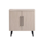 Manhattan Comfort - Jodie 31,1 po Buffet d’Appoint Style Mid-Century Modern - Chêne Blanchi-Buffet d’appoint style milieu du siècle parfait pour le bureau à domicile, la chambre d’enfant, le salon et la chambre