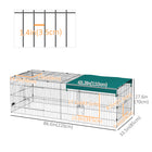 PawHut - Cage pour petits animaux pour poules, lapins, chinchillas 87 po L x 34 po l x 28 po H-Les piquets au sol pour fixer la cage assurent la sécurité de l’animal et empêchent les évasions 
