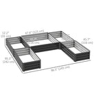Outsunny - Jardin surélevé DIY 8 x 8 pi - gris foncé-Avec couvercle de protection et peinture pour une utilisation en extérieur 