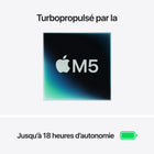 Apple - MacBook Air 13 po - M5 - 10 coeurs - 512 Go SSD - Mémoire unifiée 16 Go - Minuit-Écran 13,6 po Éclatant - L’écran Liquid Retina prend en charge 1 milliard de couleurs. Les photos et vidéos prennent vie grâce à un contraste riche et des détails précis, tandis que le texte est d’une netteté impeccable