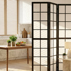 HOMCOM - séparateur de pièce autoportant à 4 panneaux pour chambre - noir-Matériaux : Bois de pin, Tissu non tissé  
