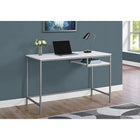 Monarch Specialties - 7368 Bureau 48 po L - Blanc/Metal Argent-Étagère ouverte suspendue ci-dessous pour un rangement supplémentaire