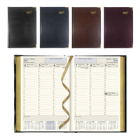 Brownline - 2027 agenda hebdomadaire Executive avec reliure cousue – 8 3/16 po x 5 5/8 po – couleurs assorties – trilingue-12 mois: janvier 2027 à décembre 2027