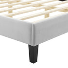 Modway - Alexandria Touffe Performance Velvet Lit à plateforme jumelle, Gris clair-Capacité de poids : 800 lb.
