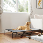 PawHut - Lit pour chien surélevé d’extérieur - 59,8 po L x 37 po l x 9,1 po H - gris-Le tissu Teslin 600 g/m², respirant et résistant à la mastication, assure confort et durabilité 